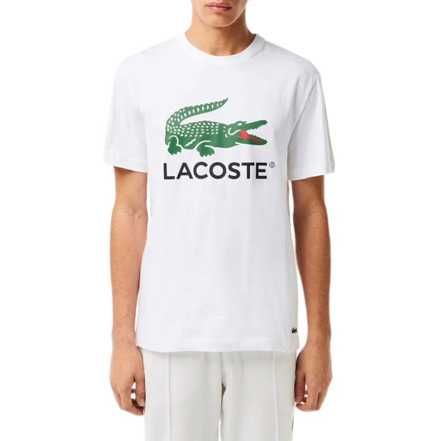 Lacoste Jersey Signature Print Tee (White) TH1285-51 - Image 4