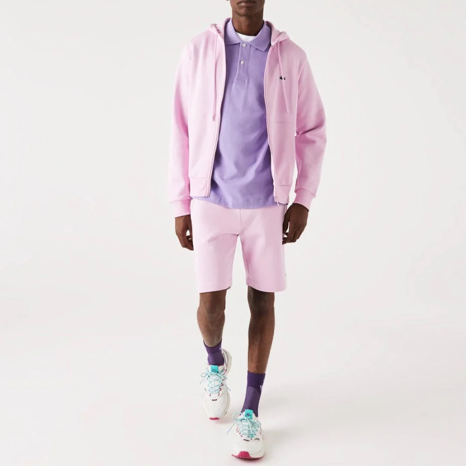 Lacoste Kangaroo Pocket Color-Blocked Hoodie (Pink) SH9626-51 - Image 2
