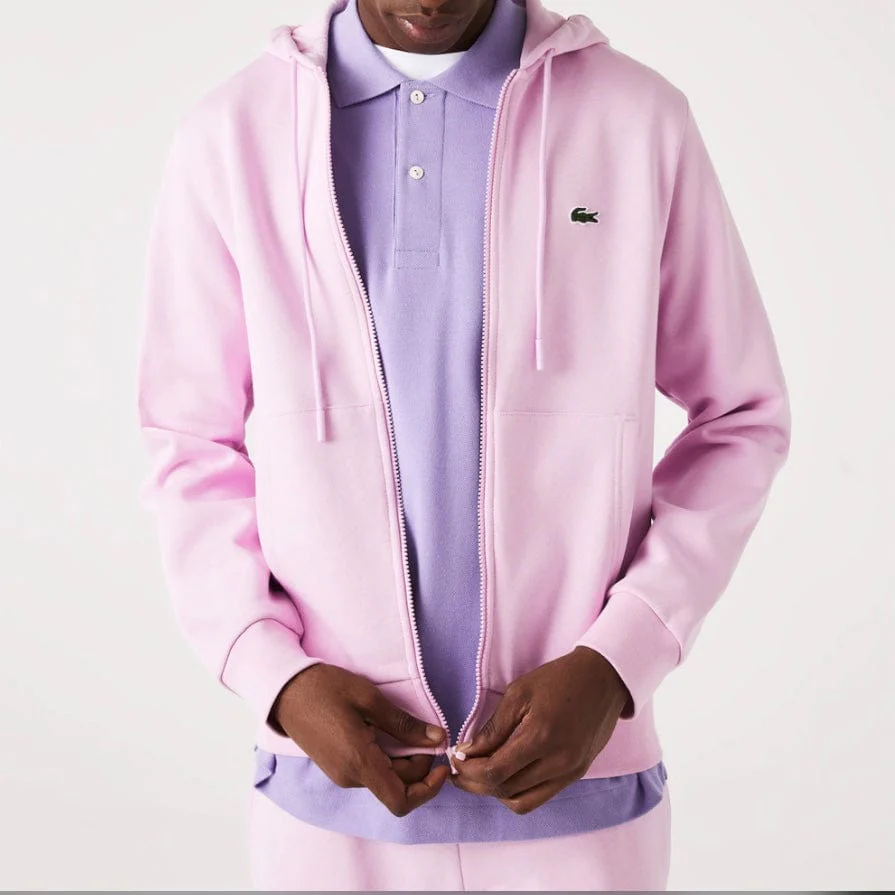 Lacoste Kangaroo Pocket Color-Blocked Hoodie (Pink) SH9626-51 - Image 4