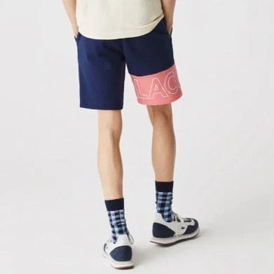 Lacoste Lettering Colourblock Shorts (Blue/Pink) GH0521 - Image 6