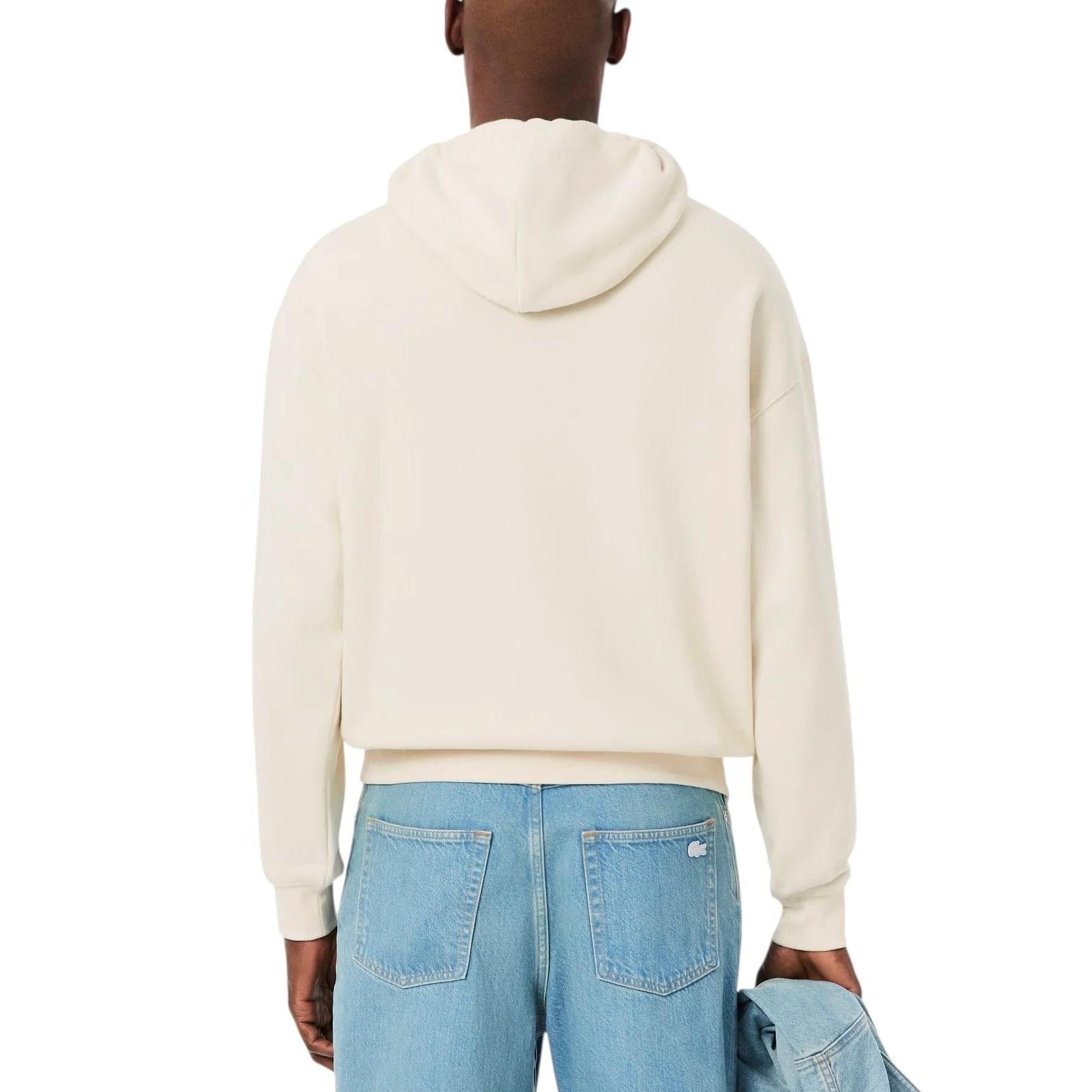 Lacoste Loose Fit Embroidered Hoodie (Cream) SH5464-51 - Image 2