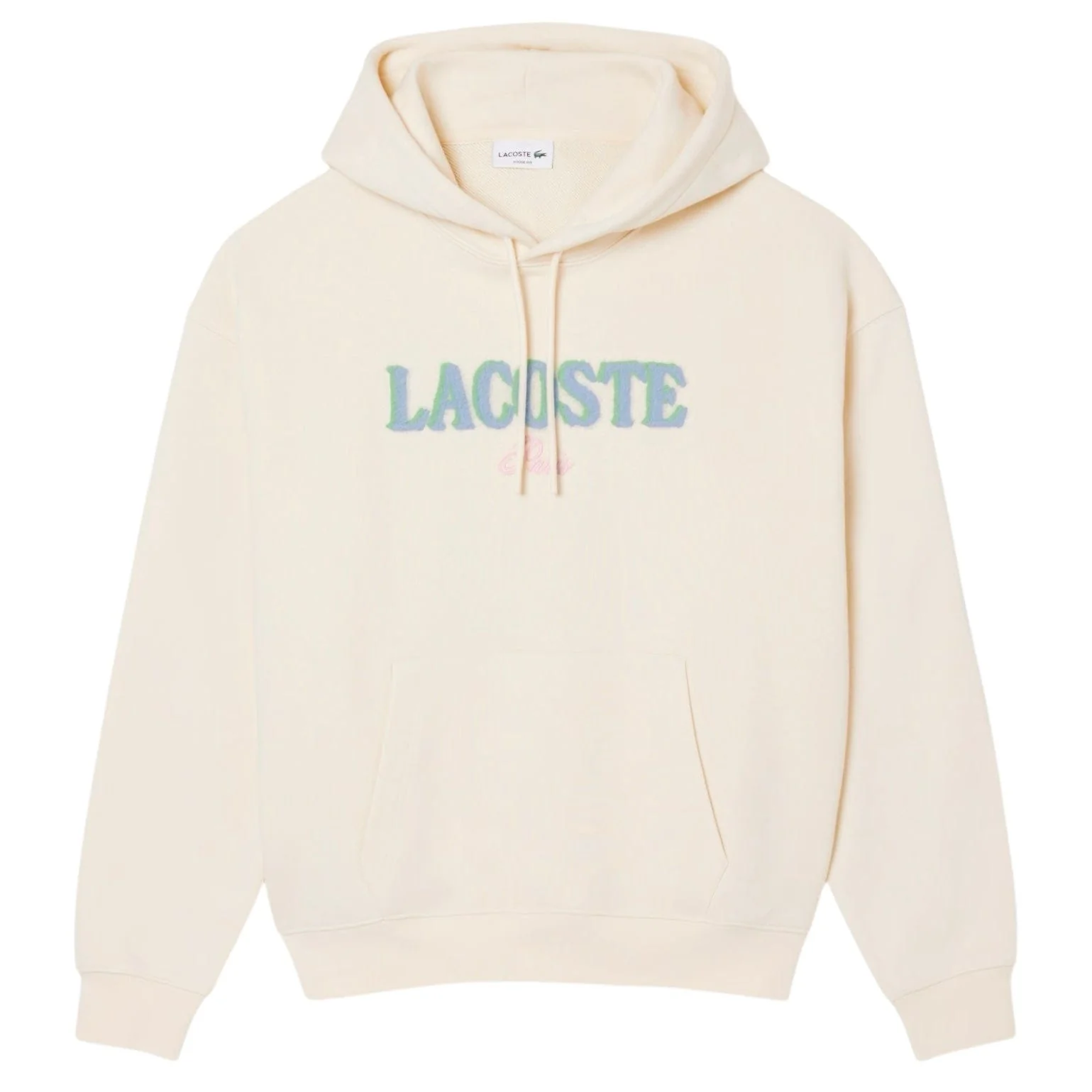 Lacoste Loose Fit Embroidered Hoodie (Cream) SH5464-51 - Image 4