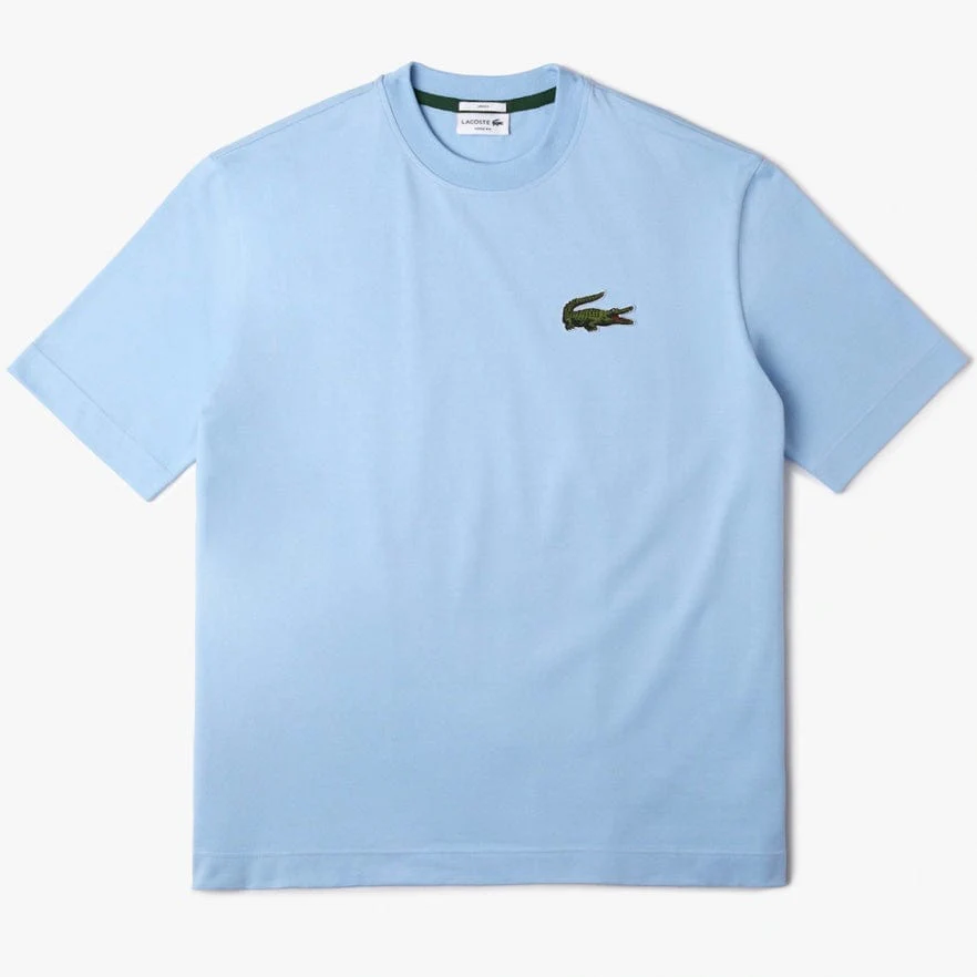 Lacoste Loose Fit Large Crocodile Organic Cotton T Shirt (Blue) TH0062-51
