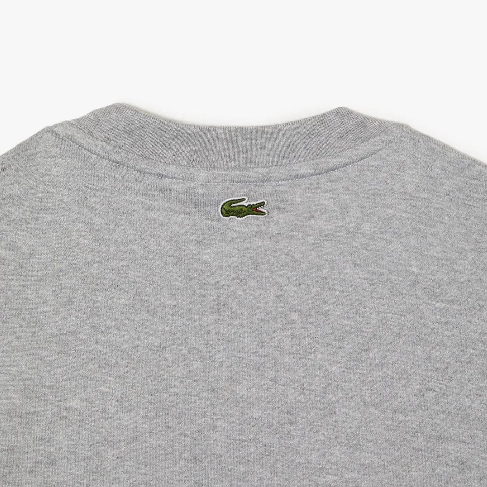 Lacoste Loose Fit Large Crocodile Organic Cotton T Shirt (Grey Chine) TH0062-51 - Image 3