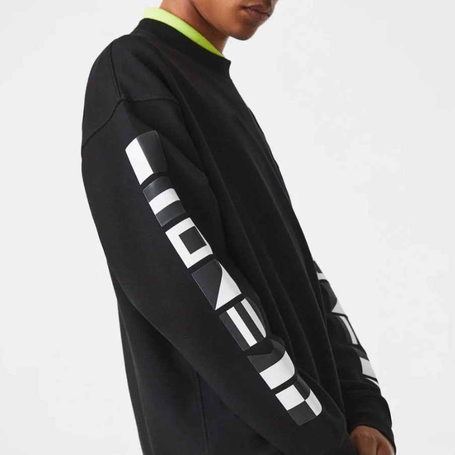 Lacoste Loose Fit Reflective Print Sweatshirt (Black) SH0086-51 - Image 3
