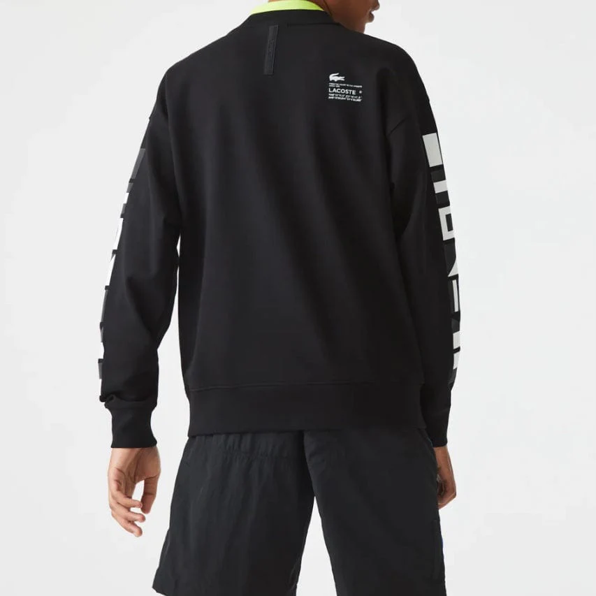 Lacoste Loose Fit Reflective Print Sweatshirt (Black) SH0086-51 - Image 4