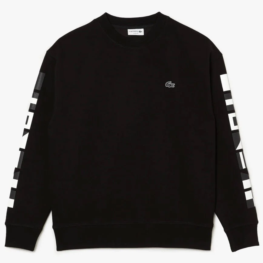 Lacoste Loose Fit Reflective Print Sweatshirt (Black) SH0086-51 - Image 6