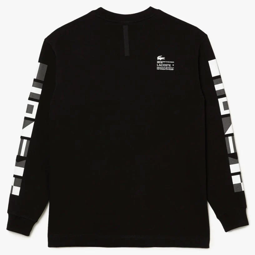 Lacoste Loose Fit Two-Ply Pique Sweatshirt (Black) SH0068-51 - Image 2
