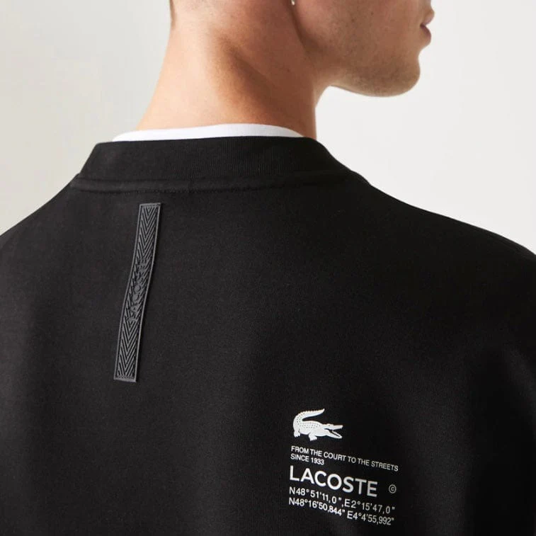 Lacoste Loose Fit Two-Ply Pique Sweatshirt (Black) SH0068-51 - Image 6