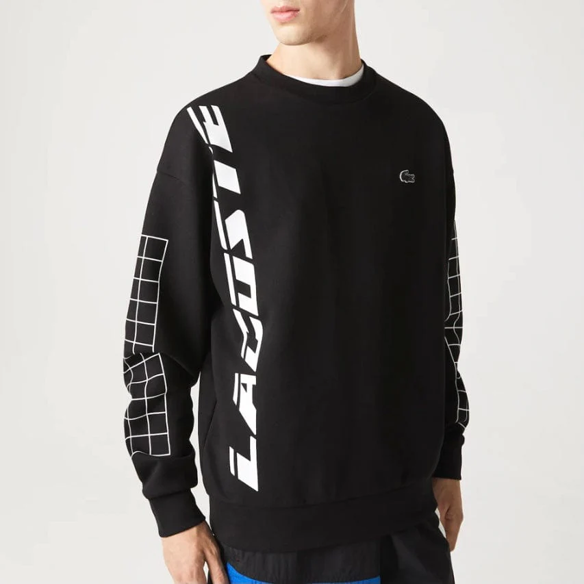 Lacoste Loose Fit Two-Ply Pique Sweatshirt (Black) SH0068-51 - Image 7