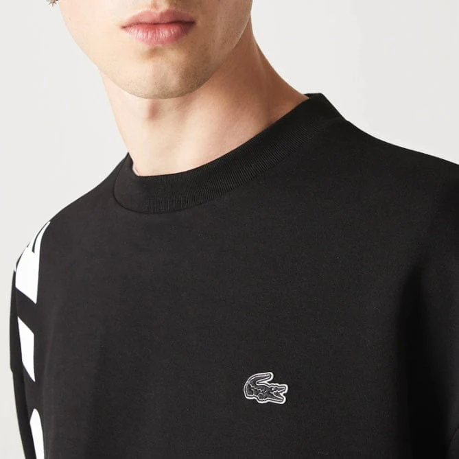 Lacoste Loose Fit Two-Ply Pique Sweatshirt (Black) SH0068-51 - Image 8