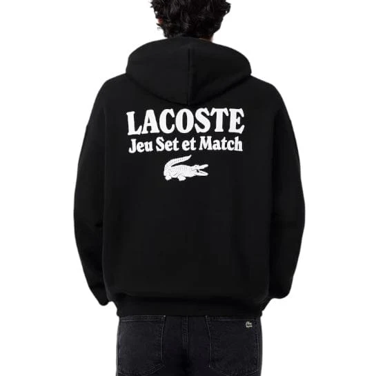 Lacoste Multi Print Fleece Hoodie (Black) SH5947-51 - Image 2