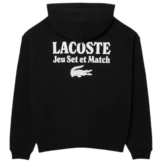 Lacoste Multi Print Fleece Hoodie (Black) SH5947-51 - Image 4