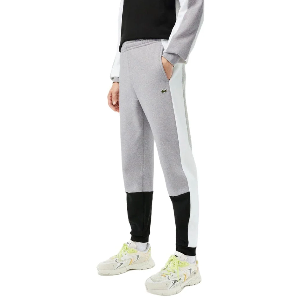 Lacoste Regular Fit Colorblock Joggers (Grey/Black/White) XH1300-51 - Image 5