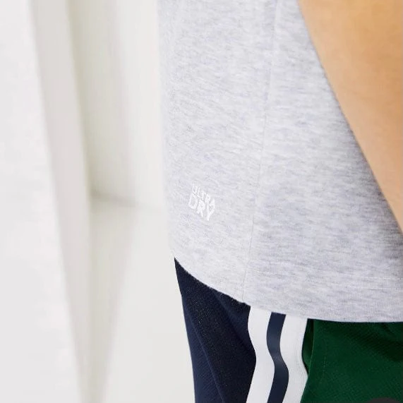 Lacoste Sport 3D Print Crocodile Breathable Jersey T Shirt (Grey/Navy) TH2042 - Image 3