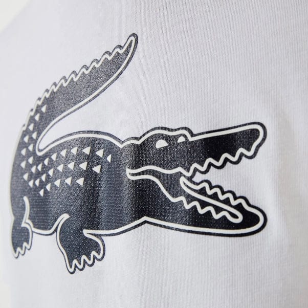 Lacoste Sport 3D Print Crocodile Breathable Jersey T Shirt (White/Navy) TH2042 - Image 2