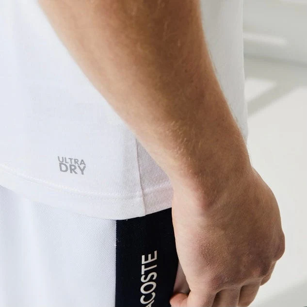 Lacoste Sport 3D Print Crocodile Breathable Jersey T Shirt (White/Navy) TH2042 - Image 3
