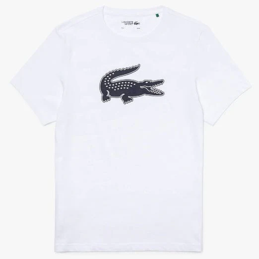 Lacoste Sport 3D Print Crocodile Breathable Jersey T Shirt (White/Navy) TH2042 - Image 7