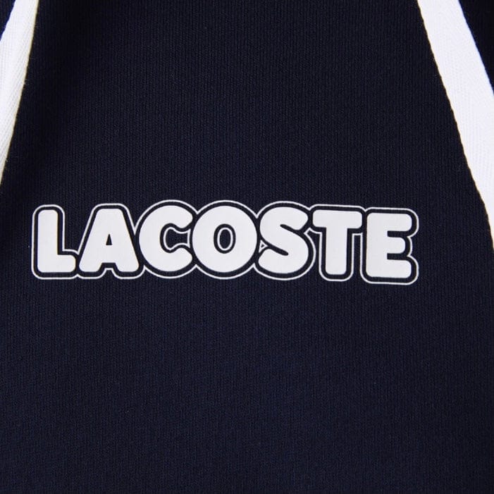 Lacoste Sport Crocodile Print Hooded Cotton Sweatshirt (Navy Blue) - Image 2