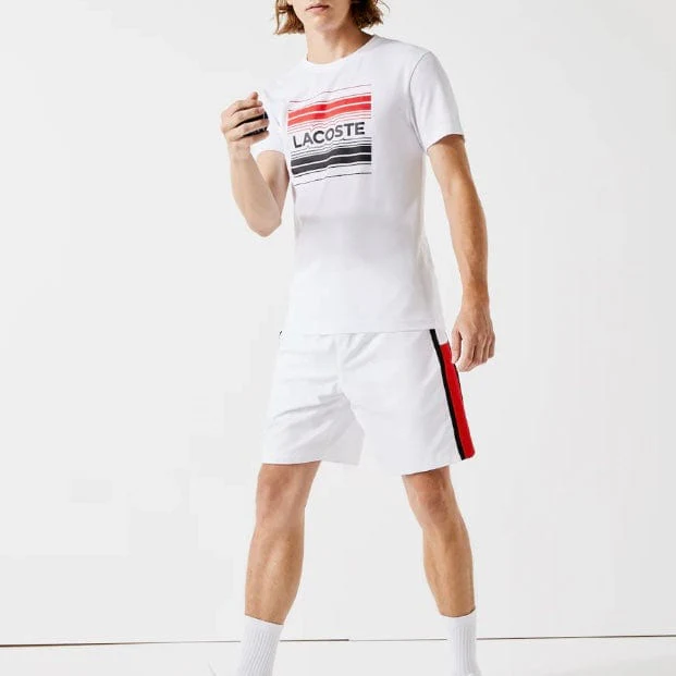 Lacoste Sport Stylized Logo Print T Shirt (White) TH0851