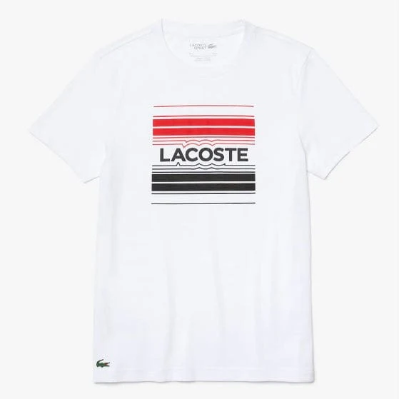 Lacoste Sport Stylized Logo Print T Shirt (White) TH0851 - Image 5