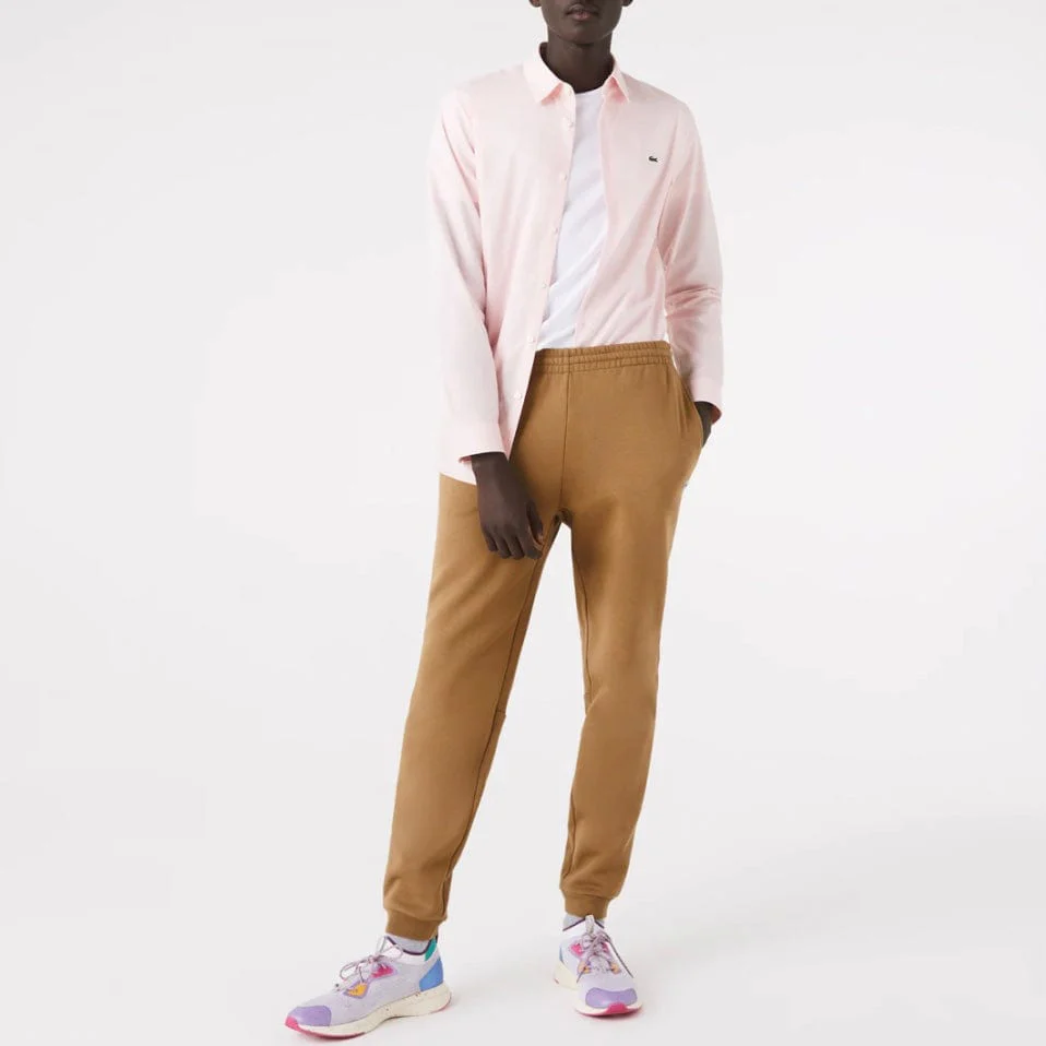 Lacoste Tapered Fit Fleece Trackpants (Brown) XH2529-51 - Image 4