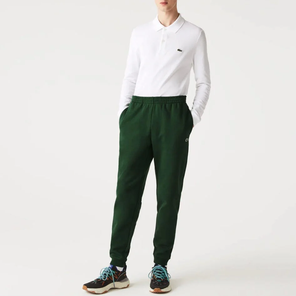 Lacoste Tapered Fit Fleece Trackpants (Green) XH2529-51 - Image 2