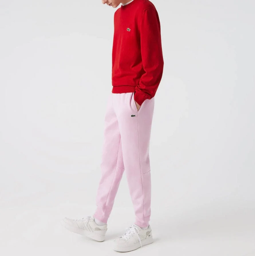 Lacoste Tapered Fit Fleece Trackpants (Pink) XH2529-51 - Image 3