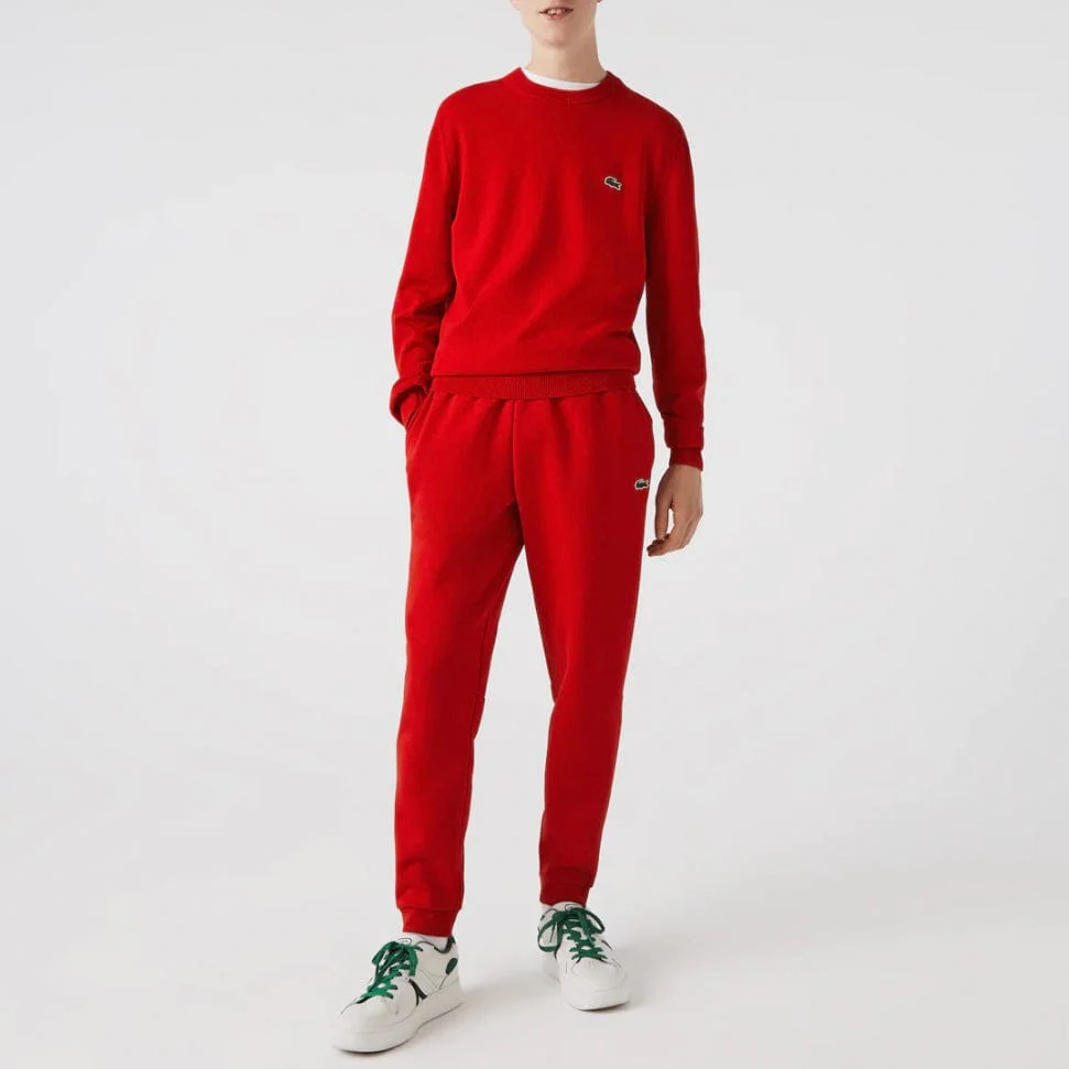 Lacoste Tapered Fit Fleece Trackpants (Red) XH2529-51 - Image 2