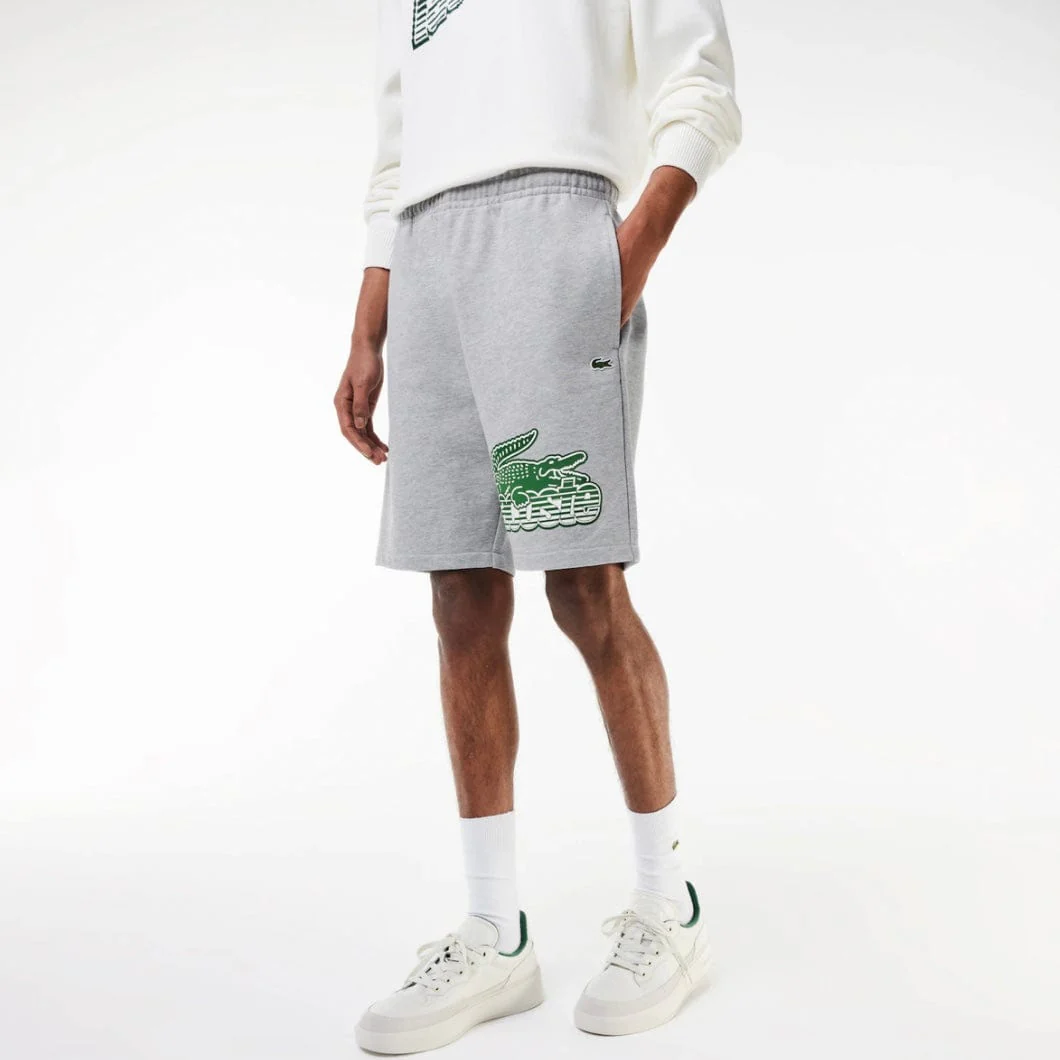 Lacoste Unbrushed Cotton Fleece Short (Grey Chine) GH5086-51 - Image 5