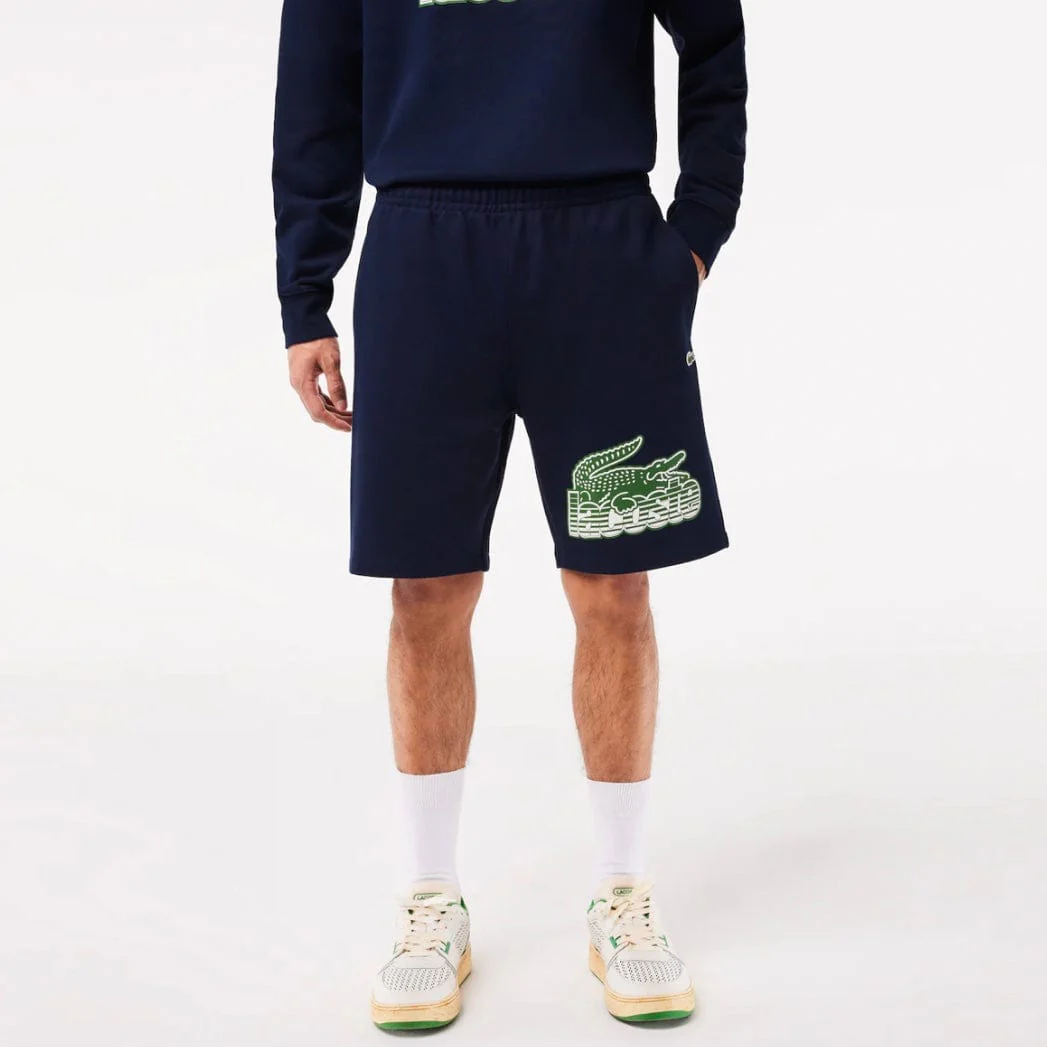 Lacoste Unbrushed Cotton Fleece Short (Navy Blue) GH5086-51 - Image 5