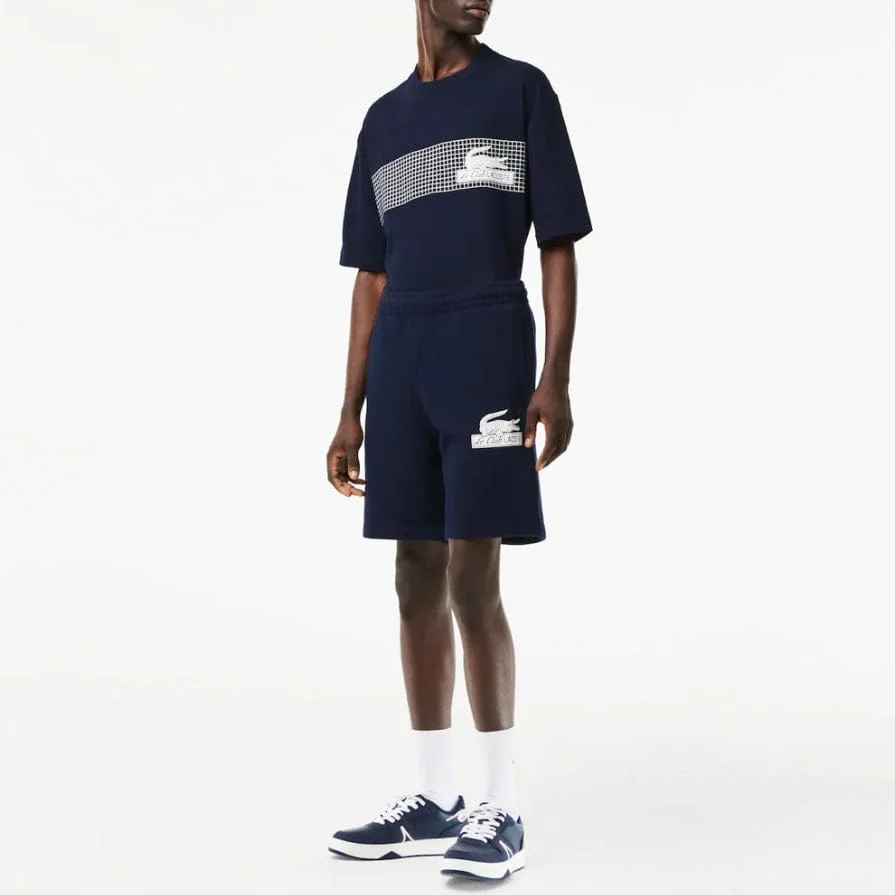 Lacoste Unbrushed Organic Cotton Fleece Short (Navy Blue) GH5582-51 - Image 4
