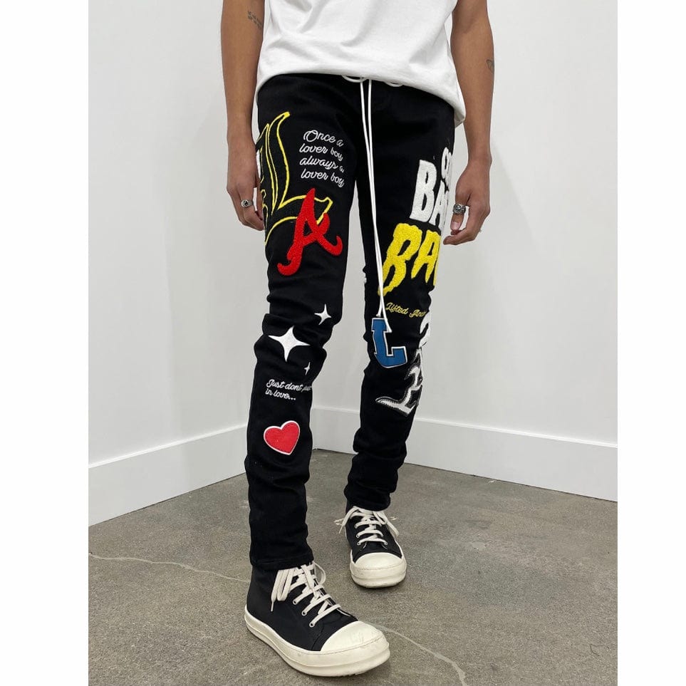 Lifted Anchors Boulevard Puff Print Denim (Black Wash) LAHL21-6 - Image 2