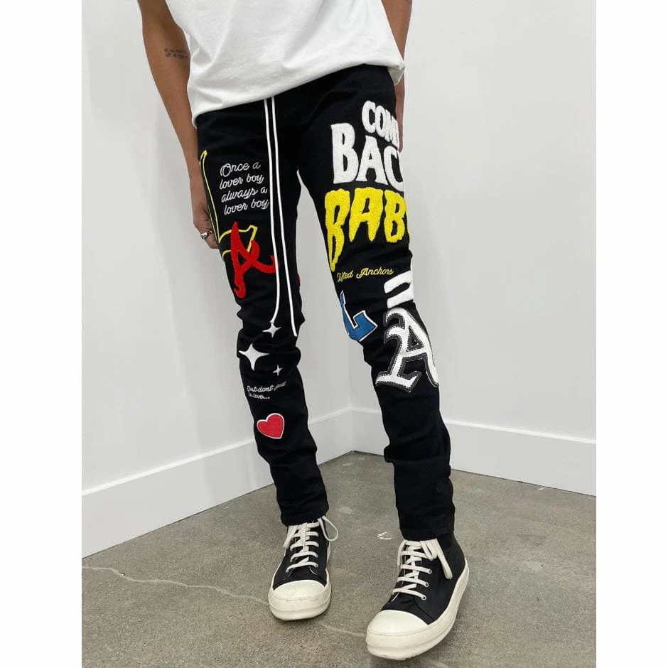 Lifted Anchors Boulevard Puff Print Denim (Black Wash) LAHL21-6 - Image 3