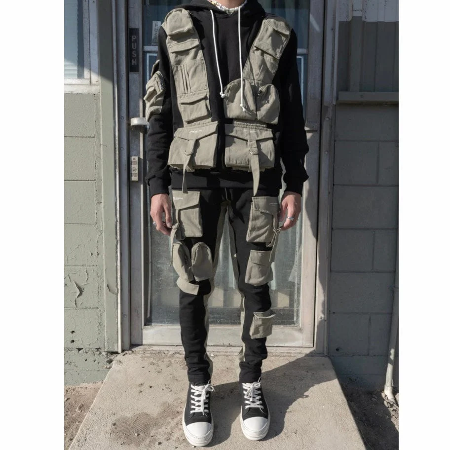 Lifted Anchors Military Combo Sweatpants (Black/Olive) LAFA121-4 - Image 3