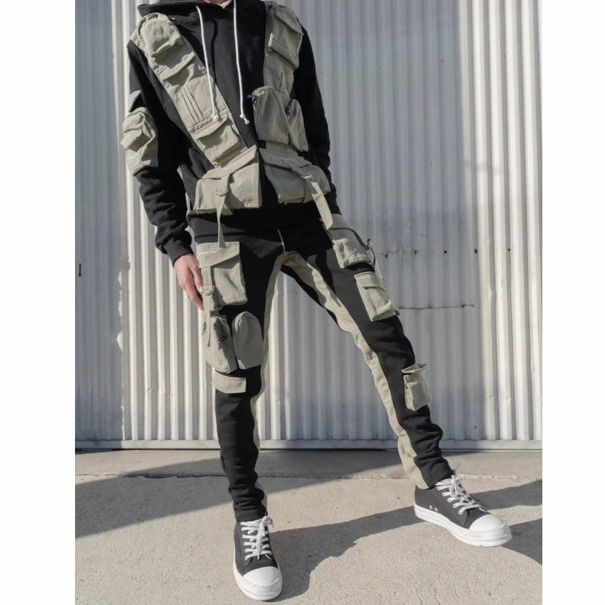 Lifted Anchors Military Combo Sweatpants (Black/Olive) LAFA121-4 - Image 4