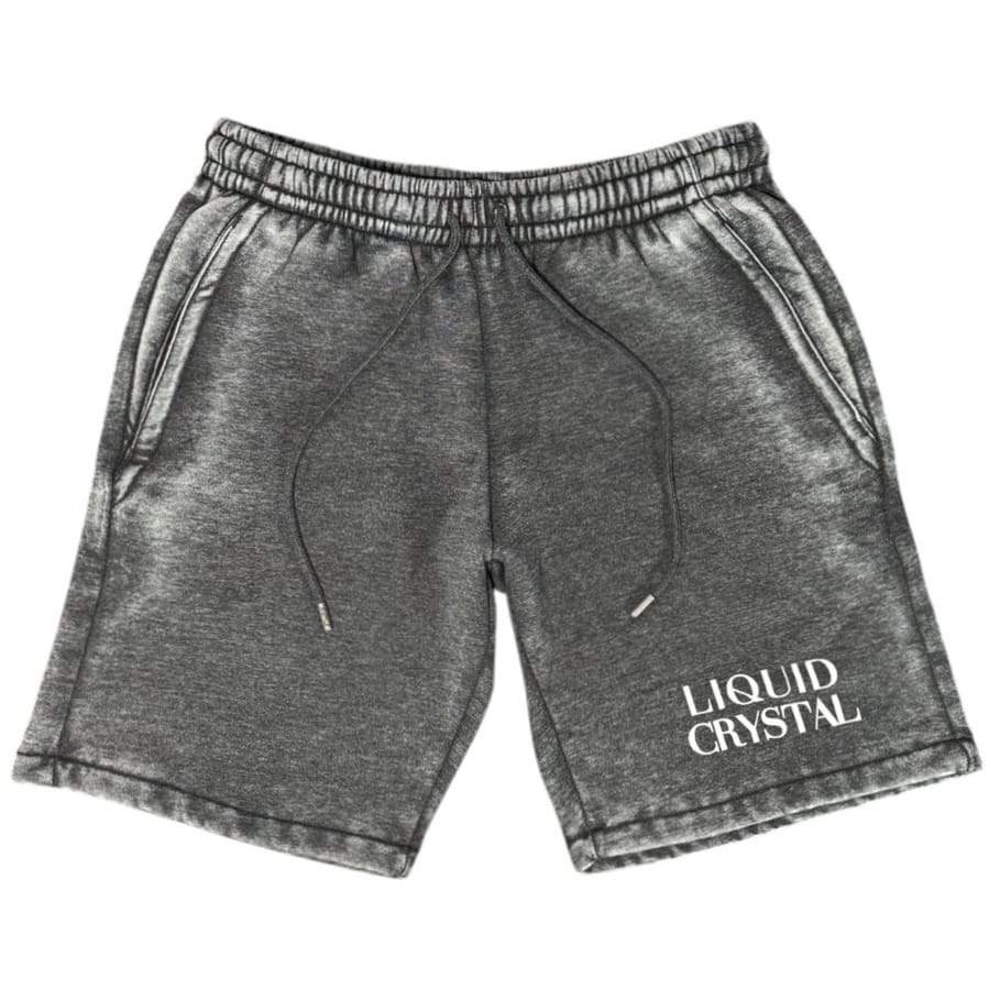 Liquid Crystals Burn Out Wash Hoodie & Short Set (Black Ice) - Image 4