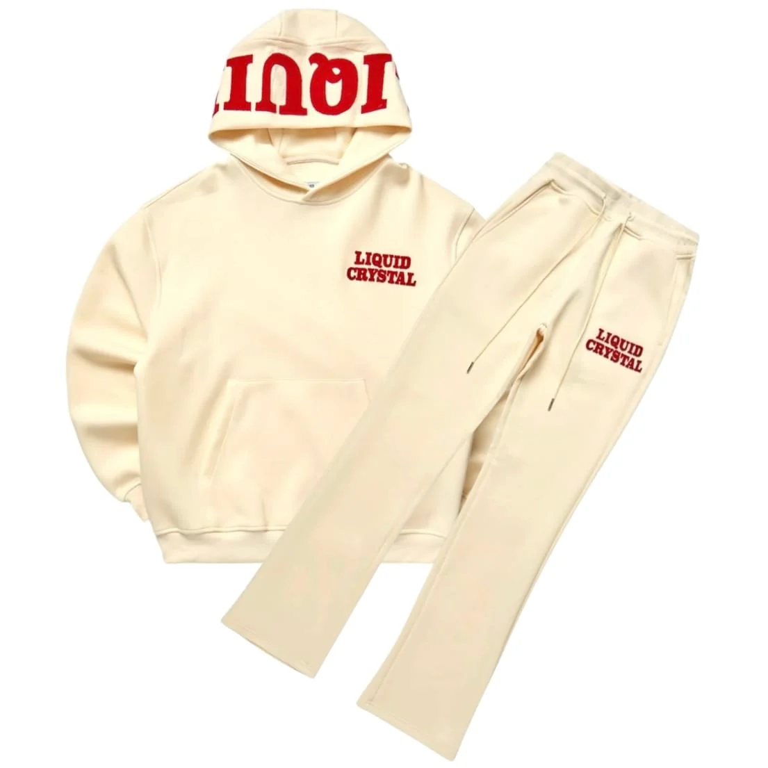 Liquid Crystals Chenille Hoodie & Pants Set (Cream)