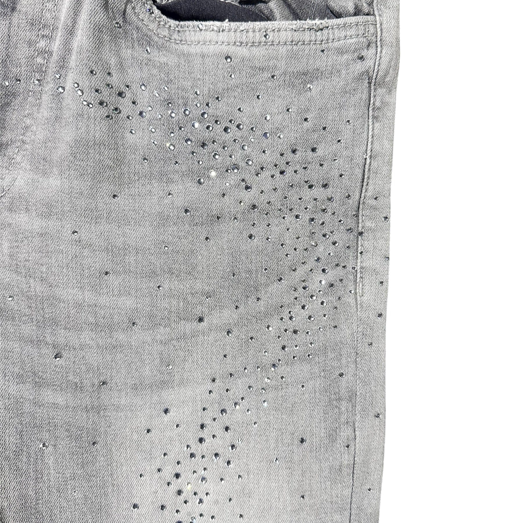 Liquid Crystals Small & Big Crystals Stacked Denim (Cement Wash) JTF2316 - Image 3