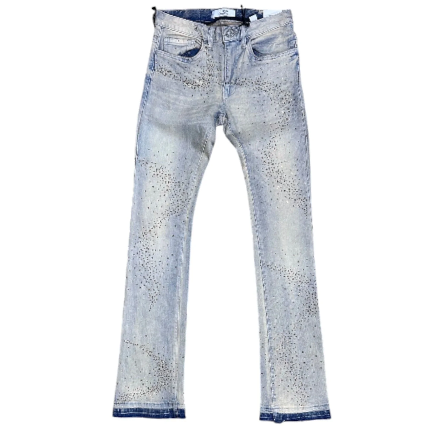 Liquid Crystals Small & Big Crystals Stacked Denim (Cream Wash) JTF2316