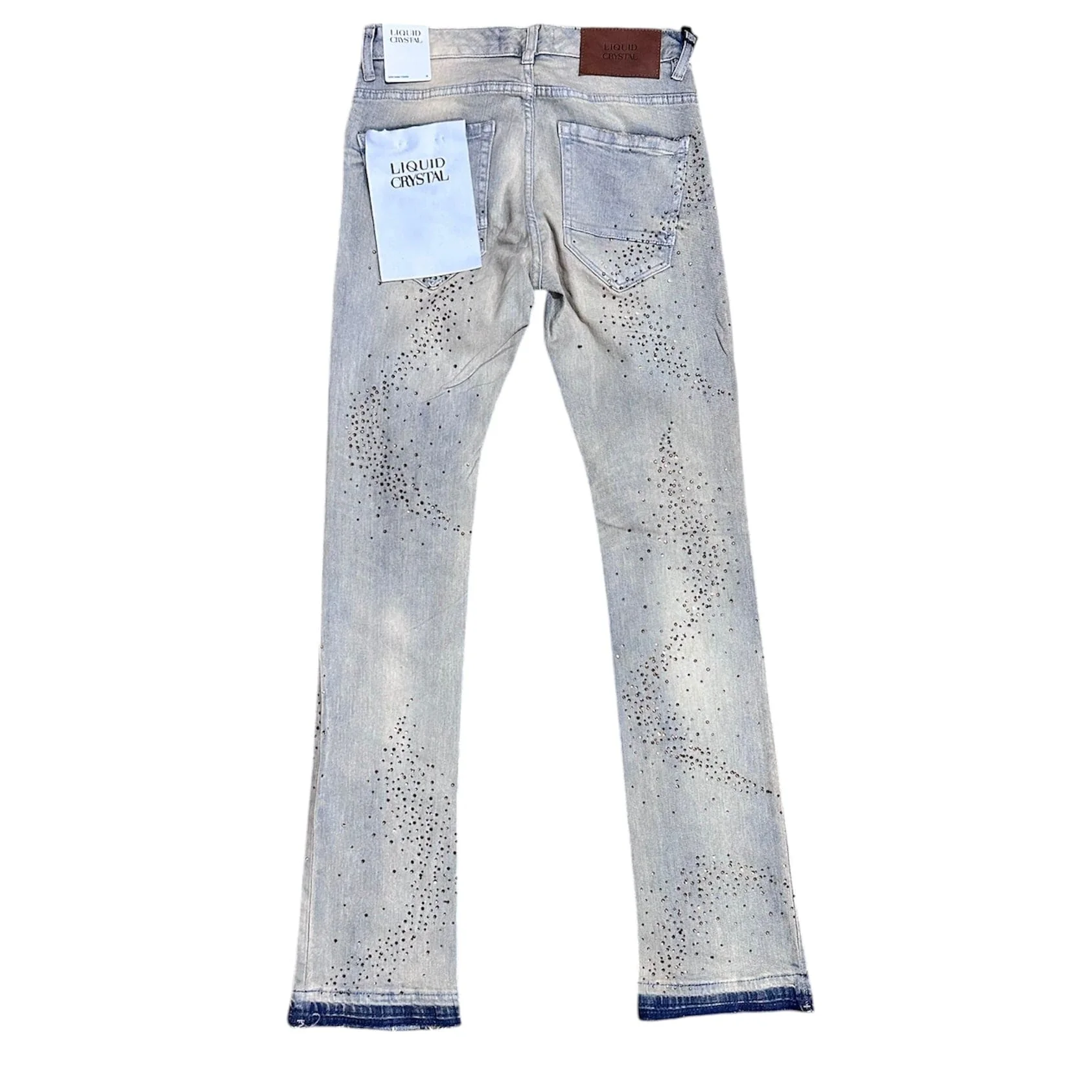 Liquid Crystals Small & Big Crystals Stacked Denim (Cream Wash) JTF2316 - Image 2