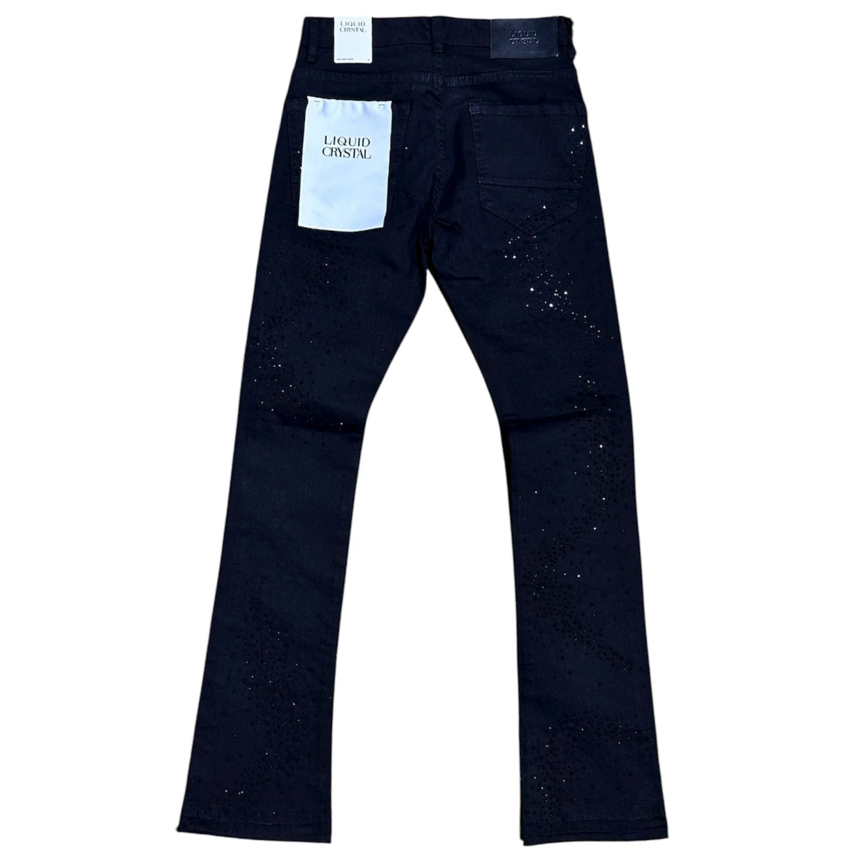 Liquid Crystals Small & Big Crystals Stacked Denim (Jet Black) JTF2316A - Image 2