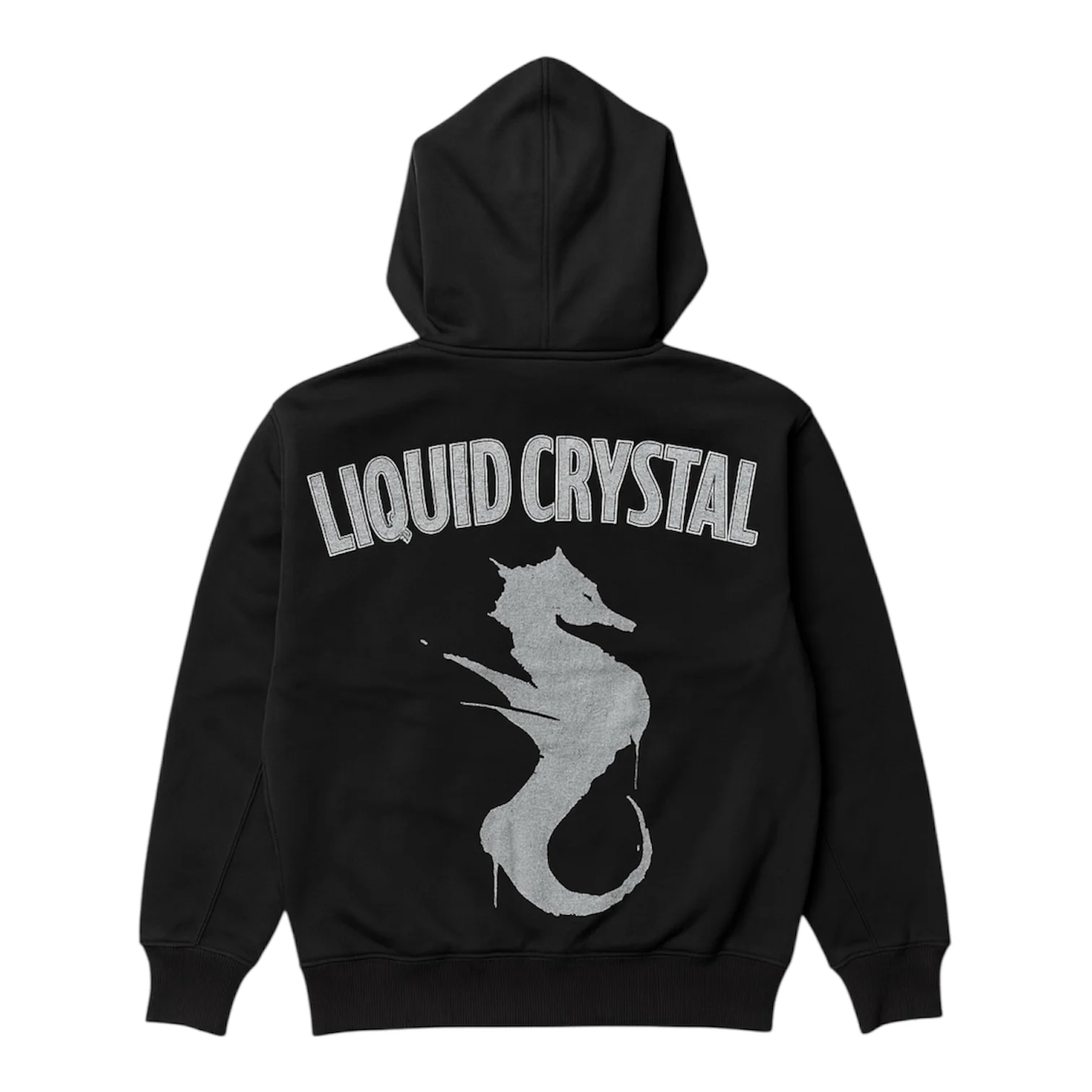Liquid Crystals Zip Up Rhinestone Hoodie (Black) 8644H - Image 3