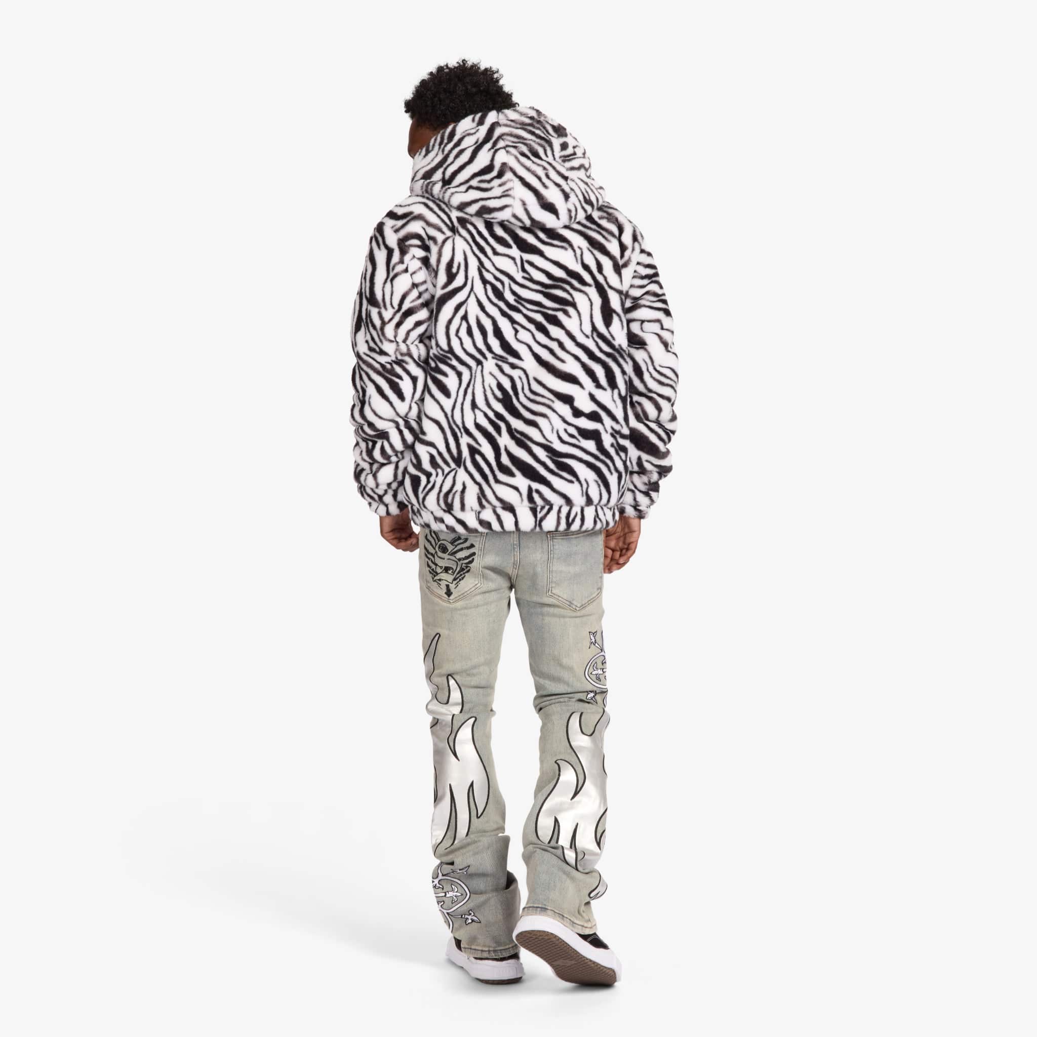 "Liver" Stacked Jeans (stone/white leather) - Image 7