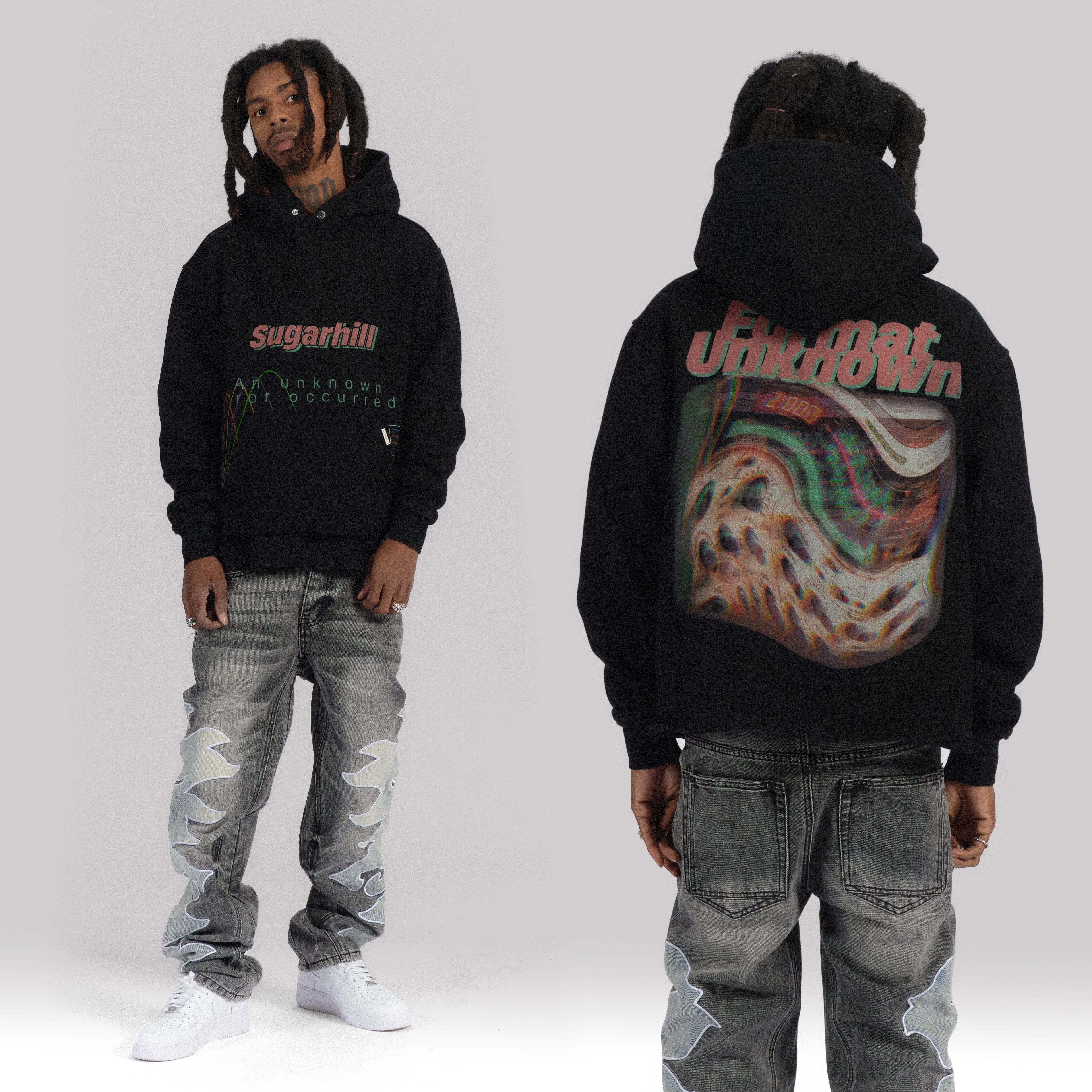 "LO-FI" Cropped Hoodie (black vintage) - Image 7
