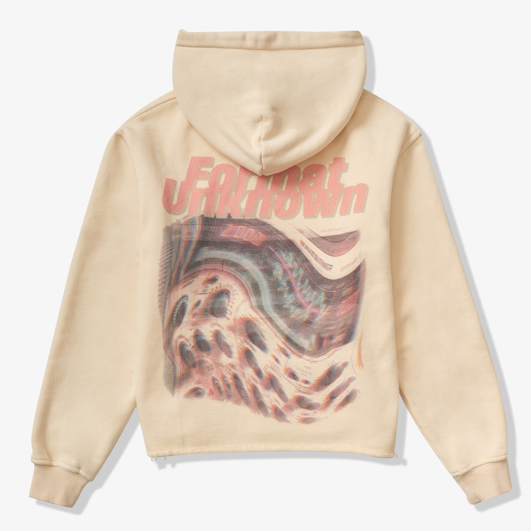 "LO-FI" Cropped Hoodie (ivory) - Image 3