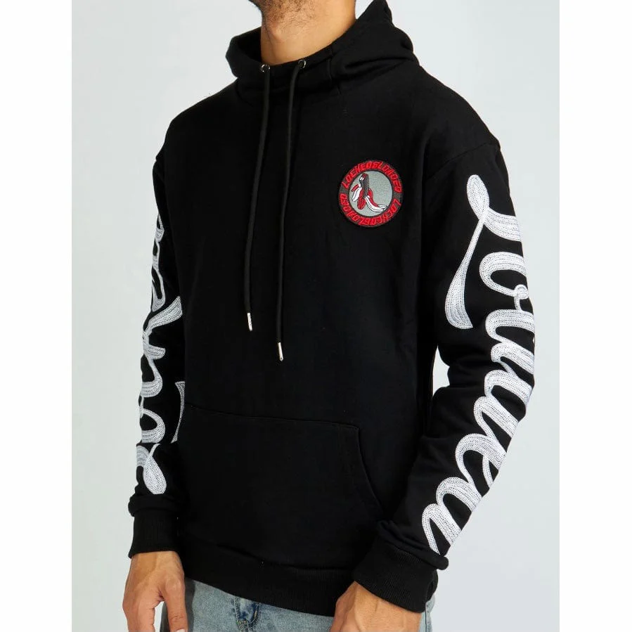 Locked & Loaded Chain Stitch Hoodie (Black/White) LLHSHS1025502 - Image 2