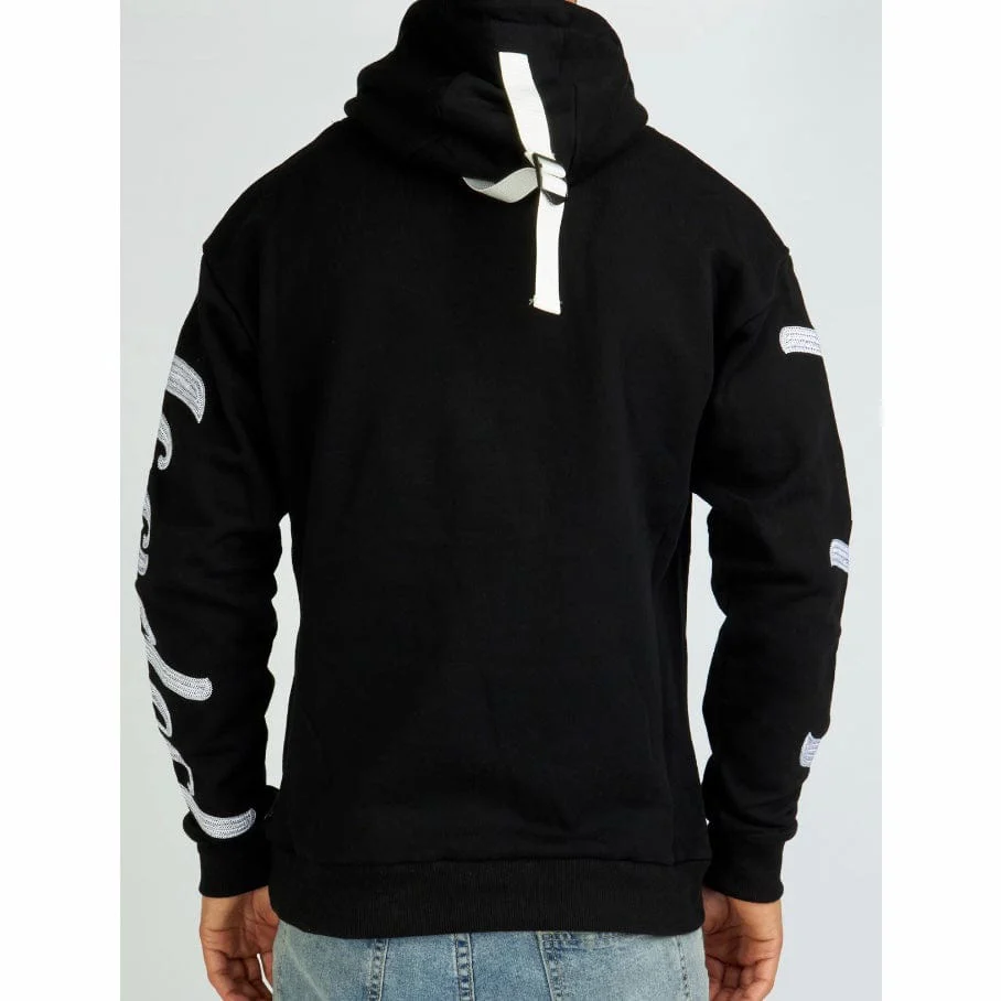 Locked & Loaded Chain Stitch Hoodie (Black/White) LLHSHS1025502 - Image 3