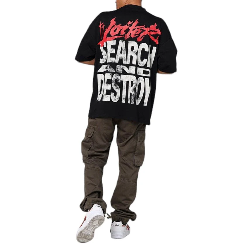 Loiter Search & Destroy Oversized Tee (Black) - Image 3