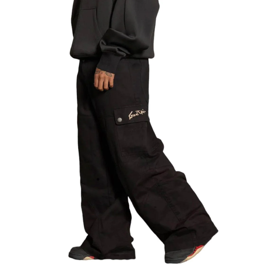 Loiter X Anti Flow Cargo Pants (Black) - Image 2